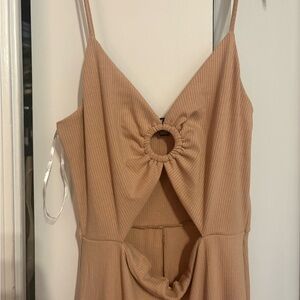 Lulu's Chic Beige Jumpsuit